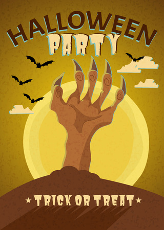 Happy Halloween Poster, Holiday illustrationのイラスト素材