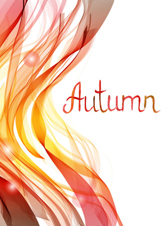 Abstract colorful template background, Brochure design with beautiful wave, natural eco design with leaf, Autumn colors, good with white backgroundのイラスト素材