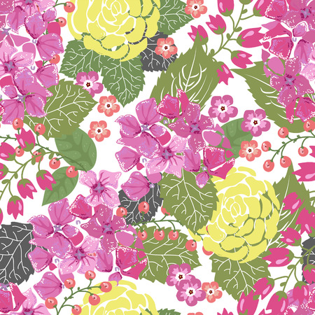 Seamless Color floral frame for wedding invitation design, save the date illustrationのイラスト素材
