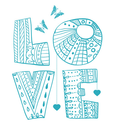 Color flowers and letters のイラスト素材