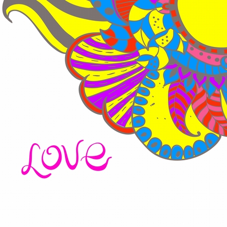 Stylish floral background, hand drawn flowers, vector illustrationのイラスト素材