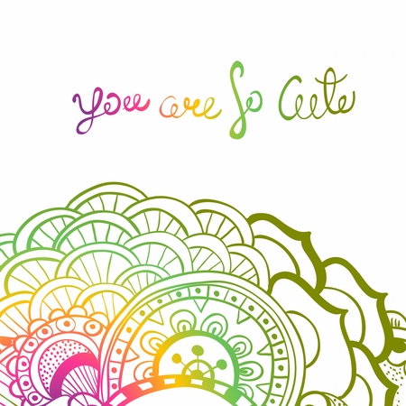 Stylish floral background, hand drawn flowers, vector illustrationのイラスト素材