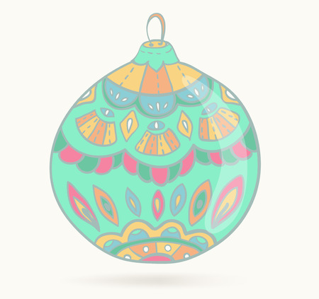 Doodle christmas ball, Christmas cardのイラスト素材