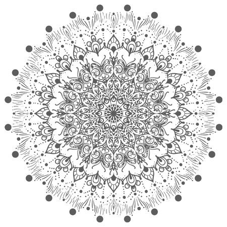 Flower Mandala. Vintage decorative elements. Oriental pattern, vector illustrationの写真素材