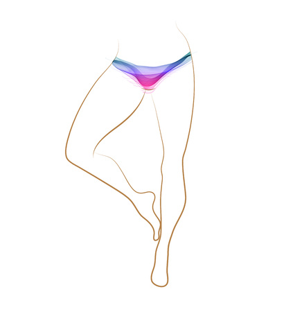 Woman abstract legs, colorful transparent illustrationの写真素材