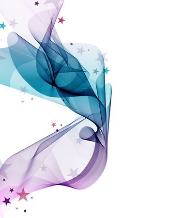 Abstract modern illustration, beautiful color background with wave and starsのイラスト素材