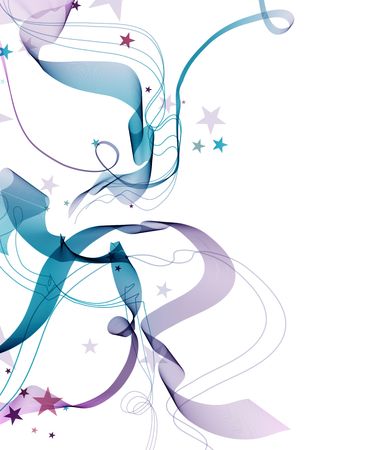 Abstract modern illustration, beautiful color background with wave and starsのイラスト素材