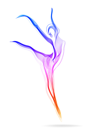 Woman dancer, ballerina, elegant silhouette, modern fashion illustrationのイラスト素材