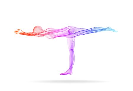 Abstract woman's silhouette yoga poseの写真素材