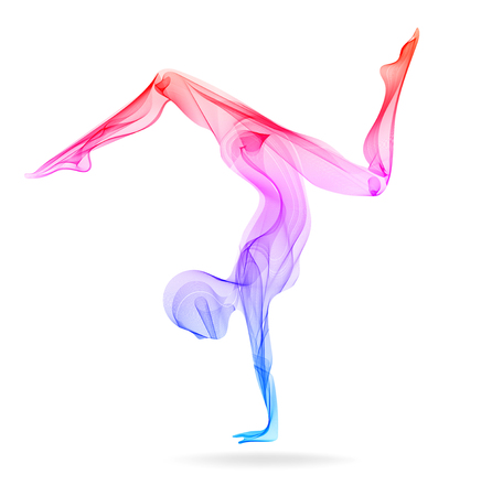 Abstract woman's silhouette yoga poseの写真素材