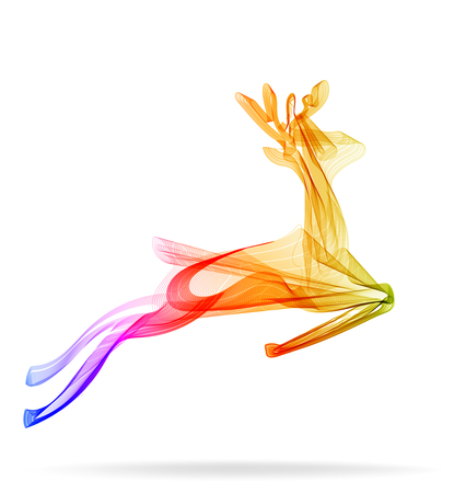 Full-length deer silhouette abstract bright modernの写真素材