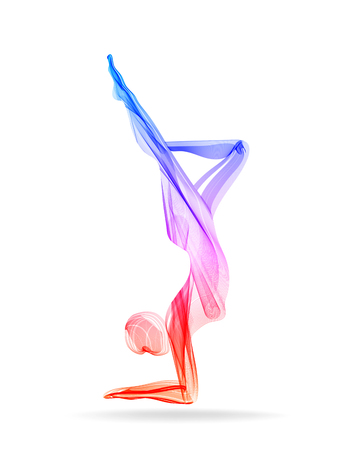 Abstract woman's silhouette yoga poseの写真素材