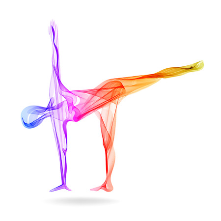 Abstract woman's silhouette yoga poseの写真素材