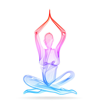 Abstract woman's silhouette yoga poseの写真素材