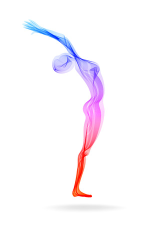 Abstract woman's silhouette yoga poseの写真素材