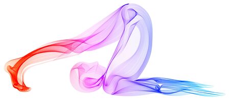 Abstract human's silhouette, lying yoga pose, asana, bright, colorful modernの写真素材