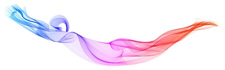 Abstract human's silhouette, lying yoga pose, asana, bright, colorful modernの写真素材
