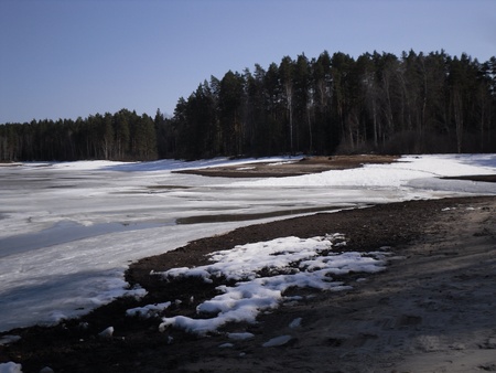 The past Spring Lake "Chara" Russia, Muhtolovoの写真素材