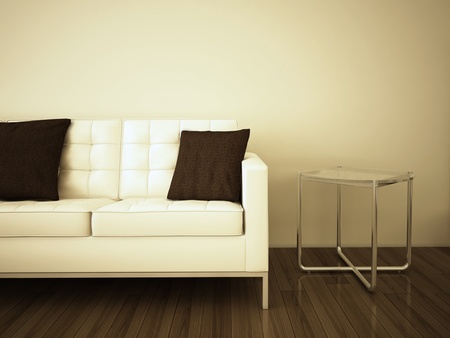 Modern comfortable interior, 3d image.