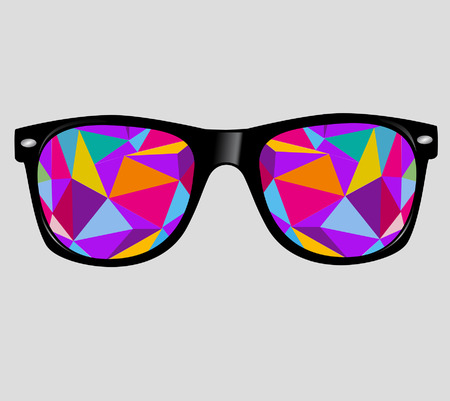 sunglasses with abstract geometric triangles  vector background のイラスト素材