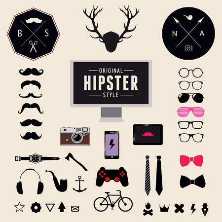 Set of Vintage styled design hipster icons のイラスト素材