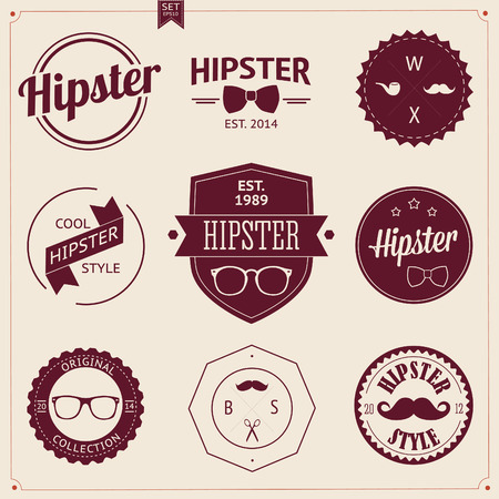 Set of Vintage styled design Hipster icons のイラスト素材