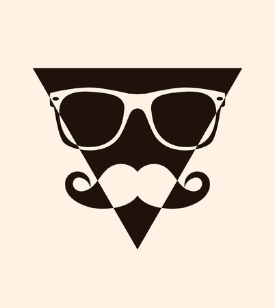 abstract icon Hipster style, glasses and mustaches. のイラスト素材