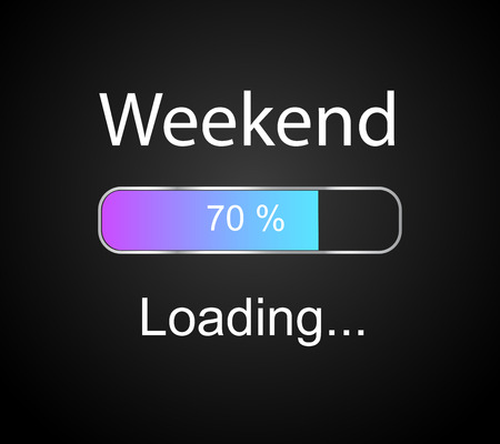 inscription loading Weekend concept illustration backgroundのイラスト素材