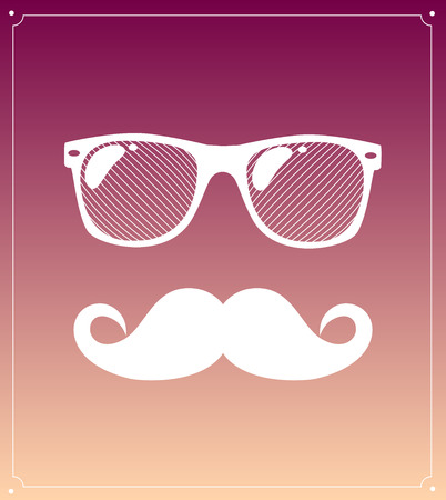 Hipster man style graphic elements, glasses and mustaches. のイラスト素材