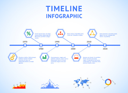 Timeline Infographic with diagrams and textのイラスト素材