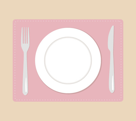 plate fork and knife vector illustrationのイラスト素材