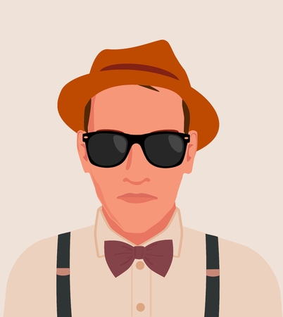 hipster men illustrationのイラスト素材