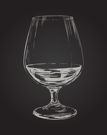 Glass of Brandy Drawing Illustrationのイラスト素材