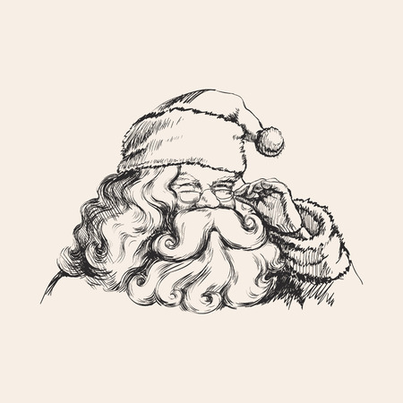 A Smiling Santa Claus Portrait Vector illustration.のイラスト素材