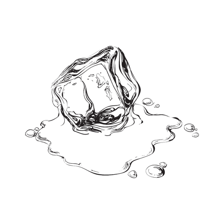 hand draw ice cuben vector illustrationのイラスト素材