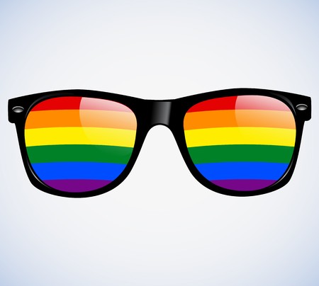 Sunglasses Abstract Rainbow lenses Illustration Background. LGBTのイラスト素材
