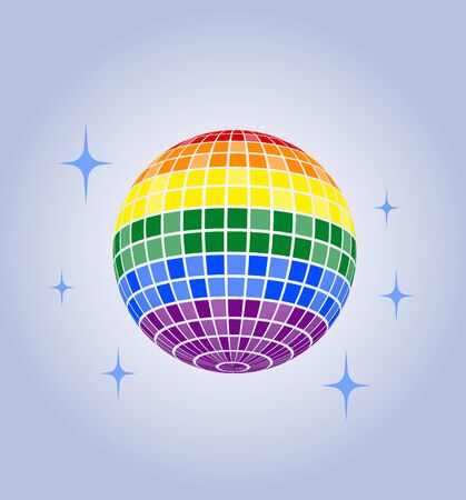 Disco ball  icon Rainbow Prideのイラスト素材