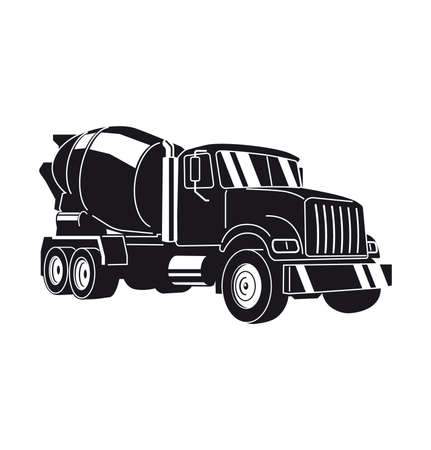 Concrete Mixer Truck. Vector Illustrationのイラスト素材