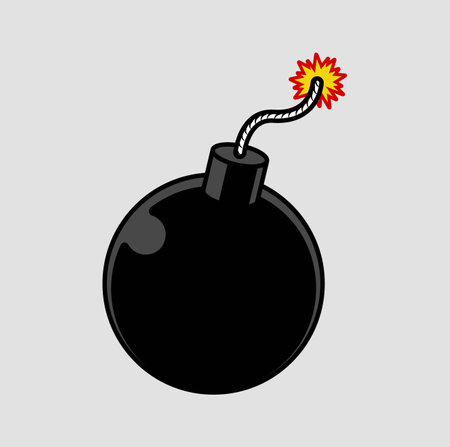 Bomb With Burning Wick Vector Icon Illustration Isolatedのイラスト素材