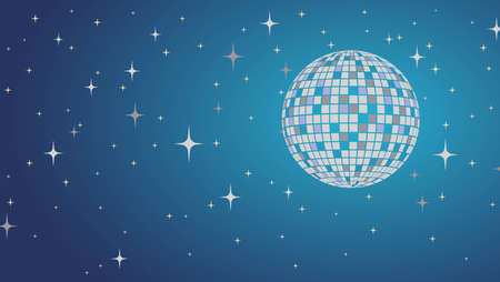 Disco Ball Vector lltustration. Night Party Background. Nightlife.のイラスト素材