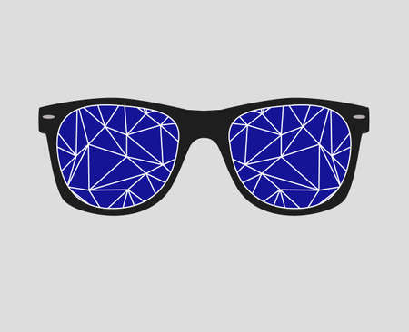 Sunglasses with Polygons Abstract Geometric Triangles. Cataract Vector Illustration.のイラスト素材