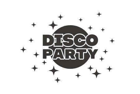 Disco Night Party Banner. Retro Music Poster. Party Template Dj. 80s Disco Ball. Party 70sのイラスト素材