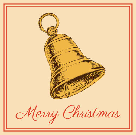 Christmas Decoration bell. Xmas Bell. Happy Holidays.のイラスト素材