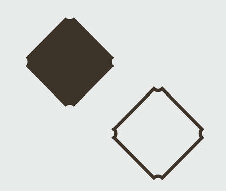 Wedding frame. Mailbox Monogram, Basic Shape, Monogram Frame. Empty frame label. Vector Template.のイラスト素材