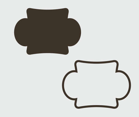 Wedding frame. Mailbox Monogram, Basic Shape, Monogram Frame. Empty frame label. Vector Template.のイラスト素材