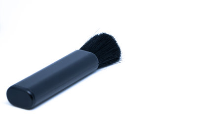 black brush isolated on white backgroundの写真素材