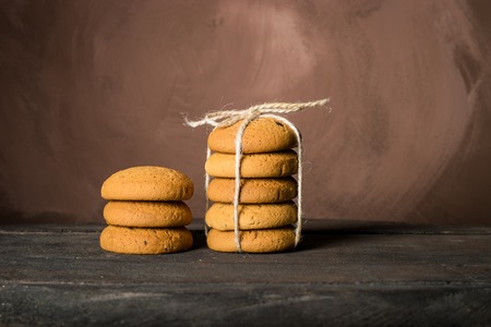 Cookies on wooden table.の写真素材