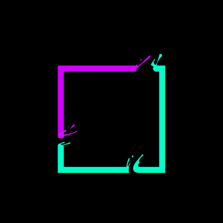 Vector illustration. Abstract colorful rectangle. Dynamic form of liquid spray. Background for the poster, cover, banner, poster.のイラスト素材