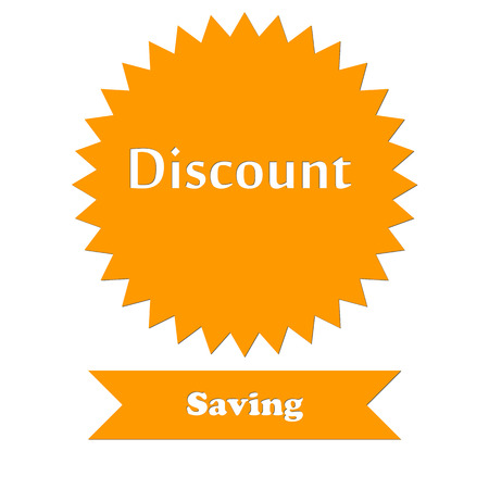 The most popular badge icon. The symbol of the bestseller. Element of graphic design. Flat is the most popular symbol on a white background. With the inscriptions "Discount", "Saving"の写真素材