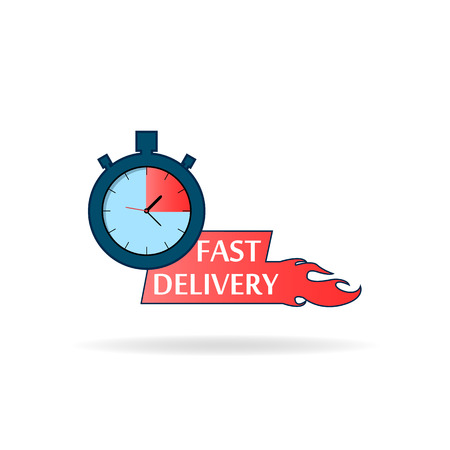 Fast delivery icon for apps and website. Delivery concept. Vector illustration. Flat design.のイラスト素材